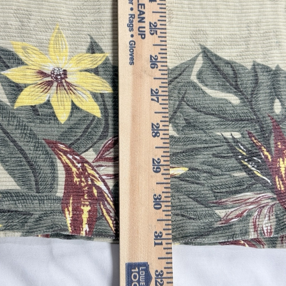 Vintage Tommy Bahama Hawaiian Polo Shirt XL Floral Tropical Island Resort‎ Beige - Picture 5 of 14